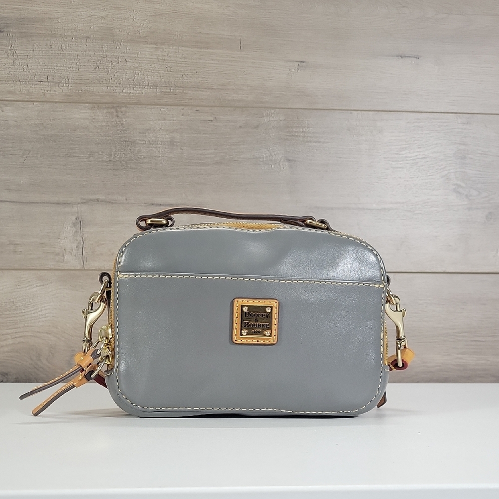 Dooney & Bourke Gray Leather Top Handle Crossbody Small Bag